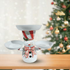 🎄🎅Christmas Snowman Treats Holder-with plate⛄