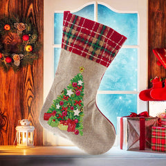 5D Diamond Painting Xmas Rhinestone Sock Embroidery Mosaic Hanging Gift Bag