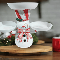 🎄🎅Christmas Snowman Treats Holder-with plate⛄