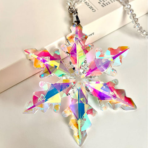 💎Crystal Ornament Snowflake Christmas Tree Ornament Decor Glass Car Pendant Festival Gift💎