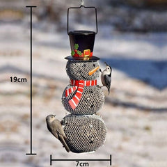 ⛄Solar Snowman Metal Mesh Bird Feeder🐦