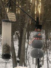 ⛄Solar Snowman Metal Mesh Bird Feeder🐦