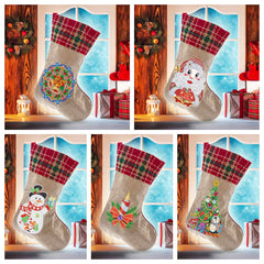 5D Diamond Painting Xmas Rhinestone Sock Embroidery Mosaic Hanging Gift Bag