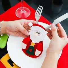 Cute Christmas Table Decoration Cutlery Bag/Santa Claus /Snowman/ Elk/ Kitchen Tableware Holder Pocket