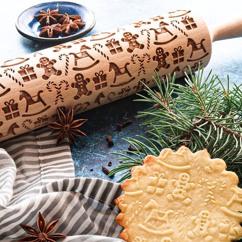 GINGERBREAD MEN ROLLING PIN